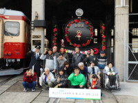 岡山の鉄道館で本物の機関車を見学！